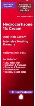 Amazon Basic Care Maximum Strength Anti-Itch Cream, Hydrocortisone 1 Percent Intensive Healing Formula, Itch Relief For Bug Bites, Eczema, Psoriasis, Poison Ivy, Oak and Sumac, 1 ounce (Pack of 1) Health & Household