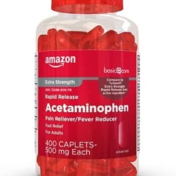 Amazon Basic Care Rapid Release Acetaminophen Caplets 500 mg, Extra Strength Pain Reliever and Fever Reducer, 400 Count Health & Household