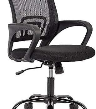 Sweetcrispy Computer Gaming Chair, Ergonomic Office Chair Heavy Duty Task Desk Chair with Flip-up Arms, PU Leather, Adjustable Swivel Rolling Chair with Wheels, Black  Office Products