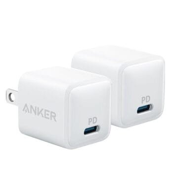 Anker Fast USB-C Wall Charger 20W Power Delivery Charging for iPhone 13/12 2Pack