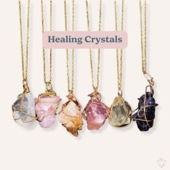 Healing Crystals, Large Raw Crystal Necklace, Wire Necklace, Crystal Stone Anxiety Healing, Success, Manifestation, Handmade Gift For Her