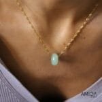 Green Aventurine Necklace, Protection Amulet Pendant, Stone Donut Necklace, Healing Crystal Jewelry, Christmas Gifts for Her