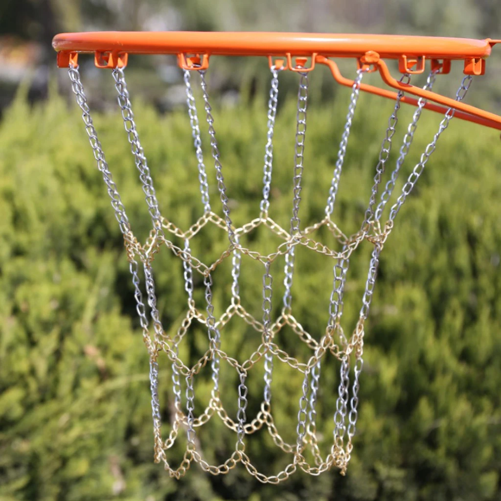 Anti-Rust Basketball Chain Net Heavy Duty Metal Chain Replacement Rim Hoop for Indoor Outdoor