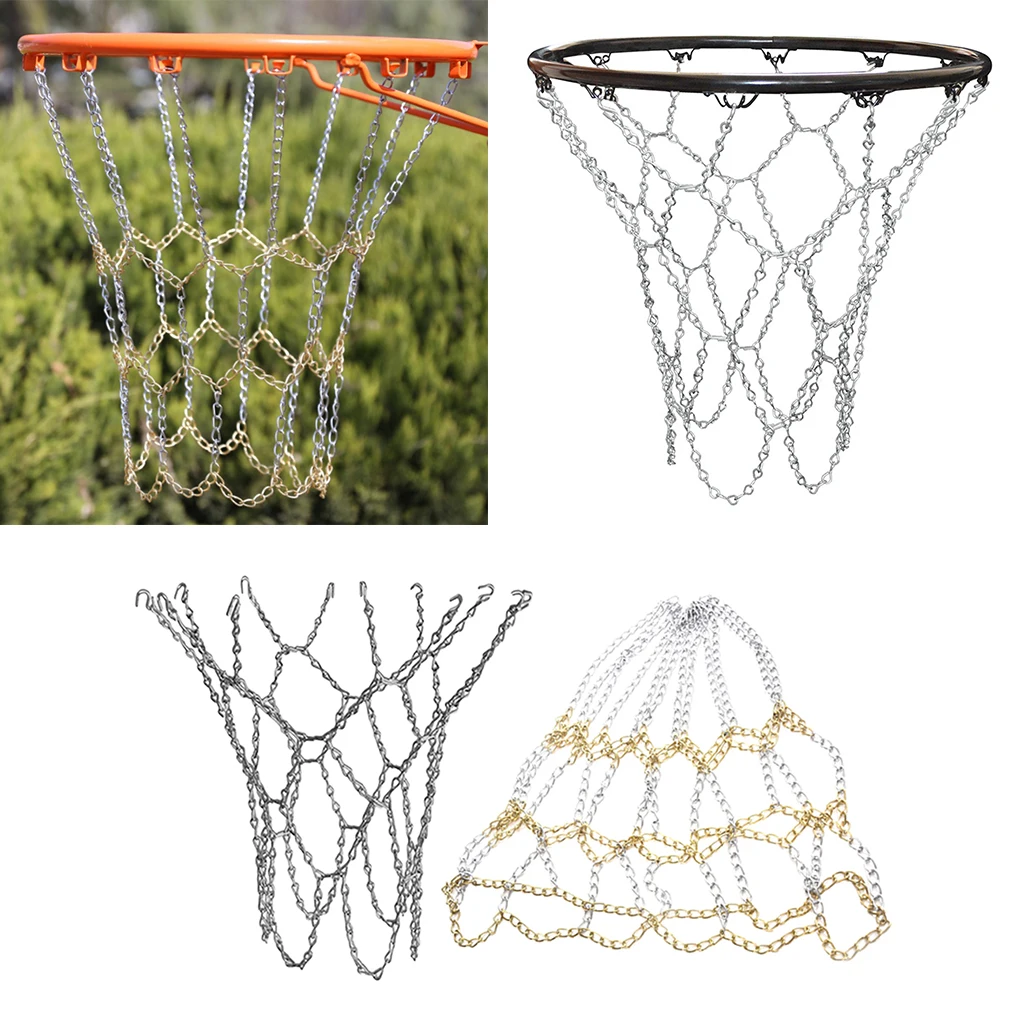 Anti-Rust Basketball Chain Net Heavy Duty Metal Chain Replacement Rim Hoop for Indoor Outdoor