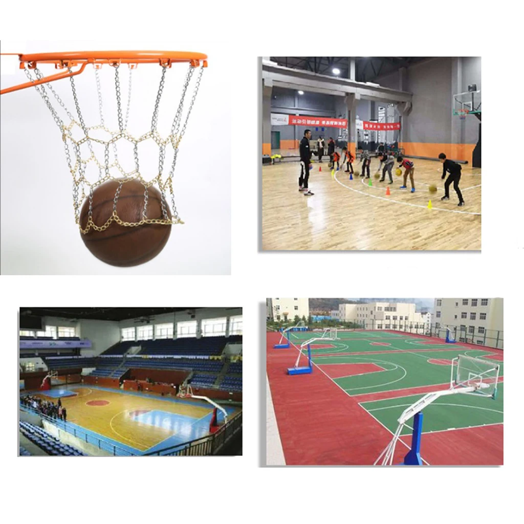 Anti-Rust Basketball Chain Net Heavy Duty Metal Chain Replacement Rim Hoop for Indoor Outdoor