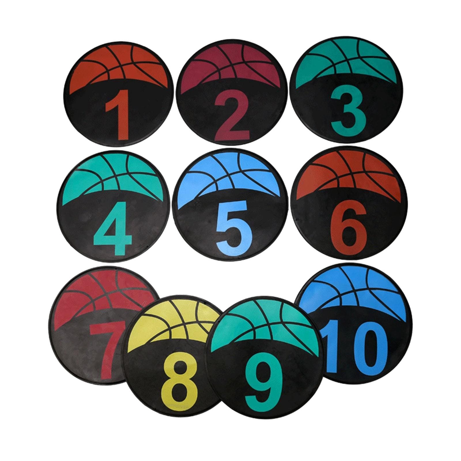 10Pcs Soccer Training Mat Practice Gym Floor Equipment Anti Slip Basketball Spot Markers for Soccer Exercise Classroom Football