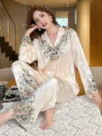 kf-S3bf8518d91ca41ddbeca381e3176377fg-2024-Spring-Autumn-New-Pajamas-Women-s-Korean-Style-Lapel-Golden-Velvet-Top-With-Pants-For