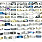 100pcs Men Women Rings Stainless Steel Fashion Trendy Jewelry Set Party Gifts Wholesale Lot Variety of Styles