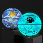 Holographic Reflective Basketball Size 5/7 for Youth Adults Glowing Luminous Basketball Outdoor Indoor Rubber Balls High Quality