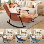 Waterproof and Anti-Fouling Extended Version Rocking Chair for Relaxation and Comfort Single Person Sofa 5 Angle Adjustment