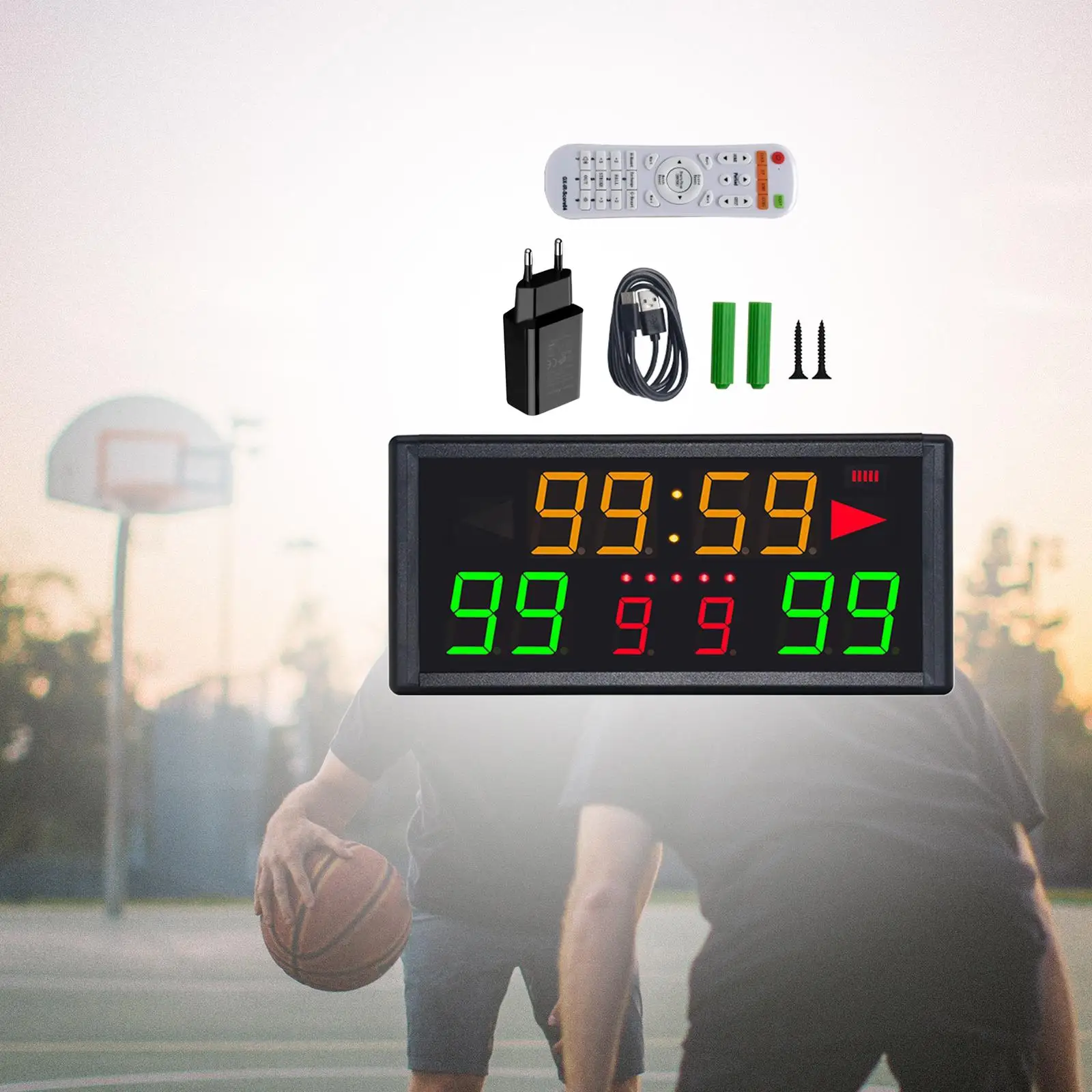 Digital Scoreboard 30M Visual Distance Remote Control Durable Portable Score Clock for Basketball Badminton Volleyball Football Digital Scoreboard 30M Visual Distance Remote Control Durable Portable Score Clock for Basketball Badminton Volleyball Football