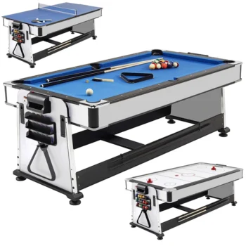 4in1Flip Multi Game Table Swivel Pool Table /Air Hockey /Tennis Table Pingpong/Dinner Table TM-2137