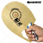 SANWEI Q-5W2C Table Tennis Blade Pistol Racket 5 Wood 2 Carbon Ping Pong Blade Shake-Hand Grip