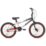 Kent Bicycle 20 In. Ambush Boys BMX Bike, Black and White with Red Rim