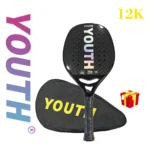 Carbon Fiber 12k Beach Tennis Racket Soft Eva Glowing Sand Shiny Gradient Color Paddle For Female Mens With Cover Bag