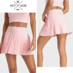 Women Sports Tennis Skirts High Waist Tights Yoga Tennis Shorts Dress With Pockets Pleated Pocket Skirt Anti-Exhaust Quick Dry