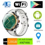 8GB+128GB H18 Smart Watch 4G Android 1100Mah Battery Google Play Store Heart Rate 1.95 inch Large Screen GPS WIFI Smartwatch Men