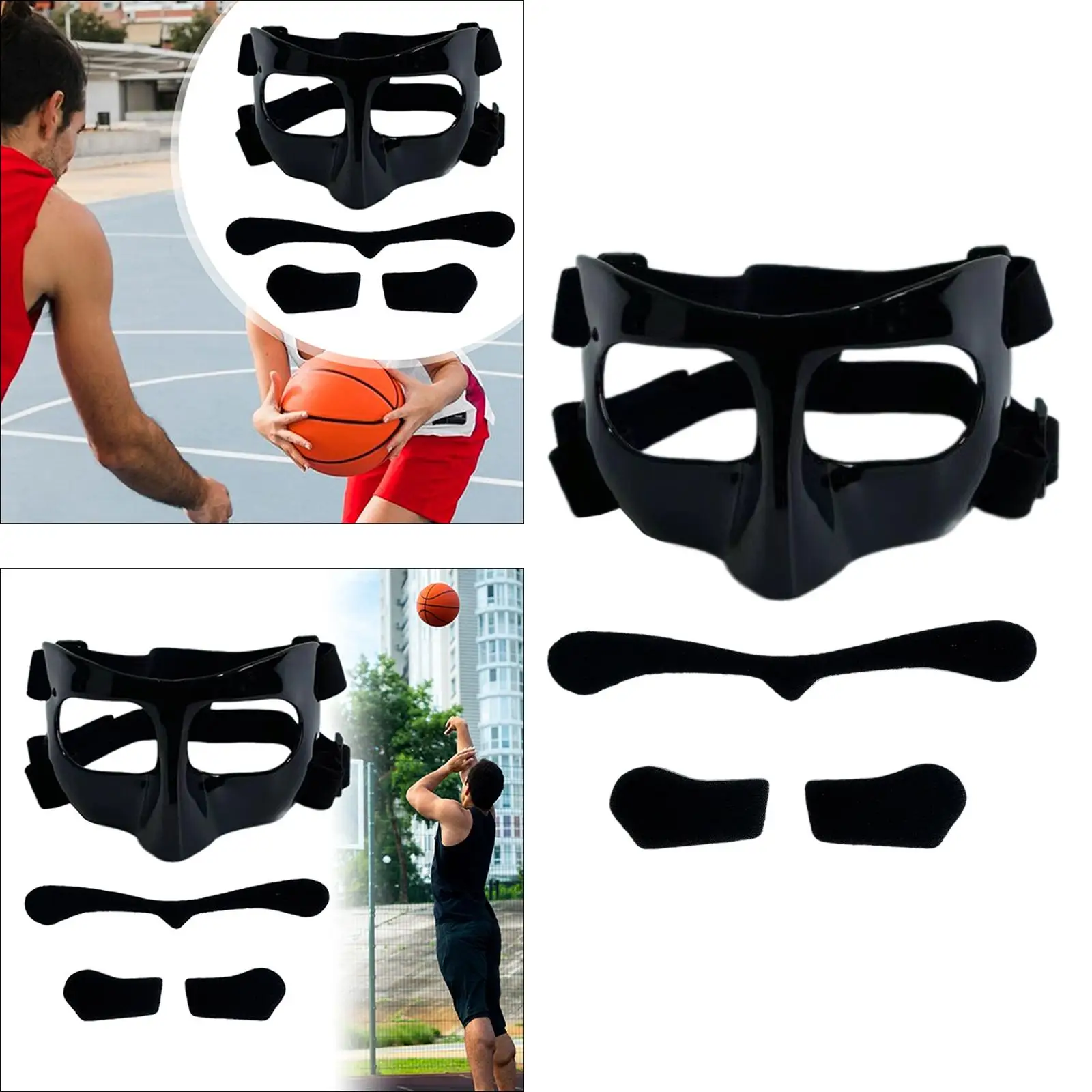 Basketball Mask Men Women Protective Facial Cover Basketball Nose Guard Face Mask for Boxing Football Exercise Softball Athletes