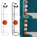 Basketball Storage Shelf Football Holder Rack Freestanding 4 Tier 2 Tier Ball Rack