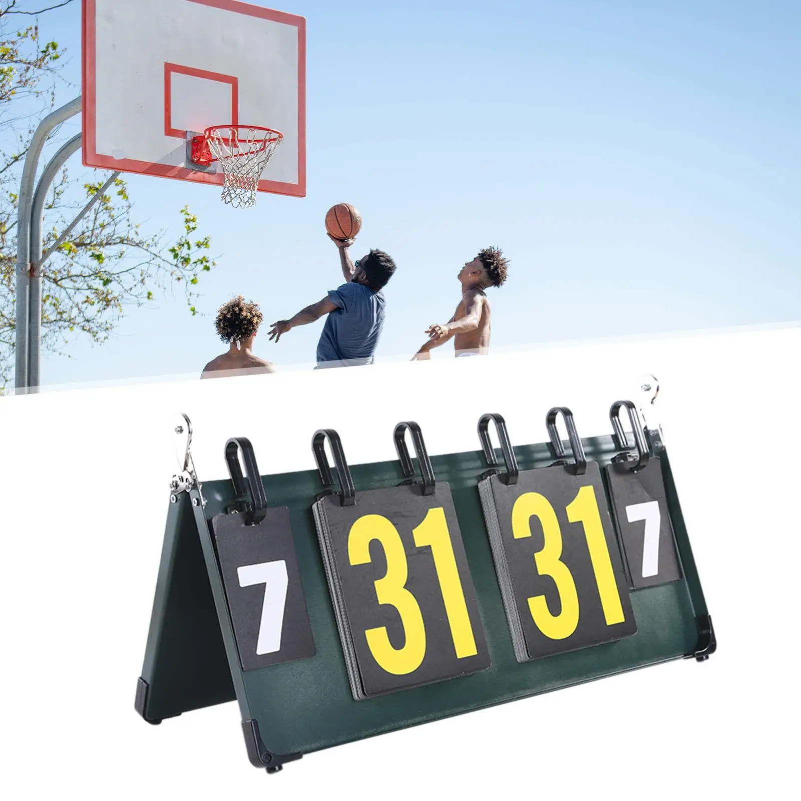 Flip Sports Scoreboard Score Board Practical Basketball Portable Tabletop Score Flipper Score Keeper for Billiards Volleyball