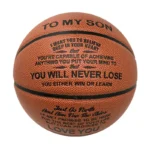 To My Son Daughter From Dad Mom Engraved Basketball Gifts for Son with To My Son Words Basketabll Standard Size 7 PU Leather