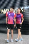 Custom a set of men's and women's table tennis T-shirt shorts quick dry breathable light lapel badminton clothing team custom LO
