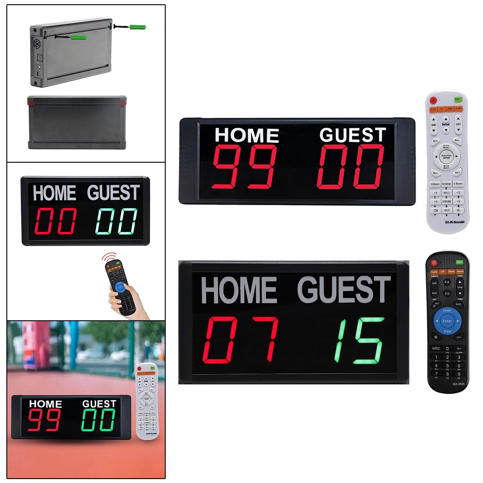 Portable Wall Mounted Electronic Digital Scoreboard Remote Control Counter Score for Games Basketball Indoor Sports Wrestling
