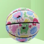 Size 5 Basketball PU Wear-resistant Children Training Ball Indoor Outdoor Moisture Absorbing Anti-slip Cartoon Game Basket Ball