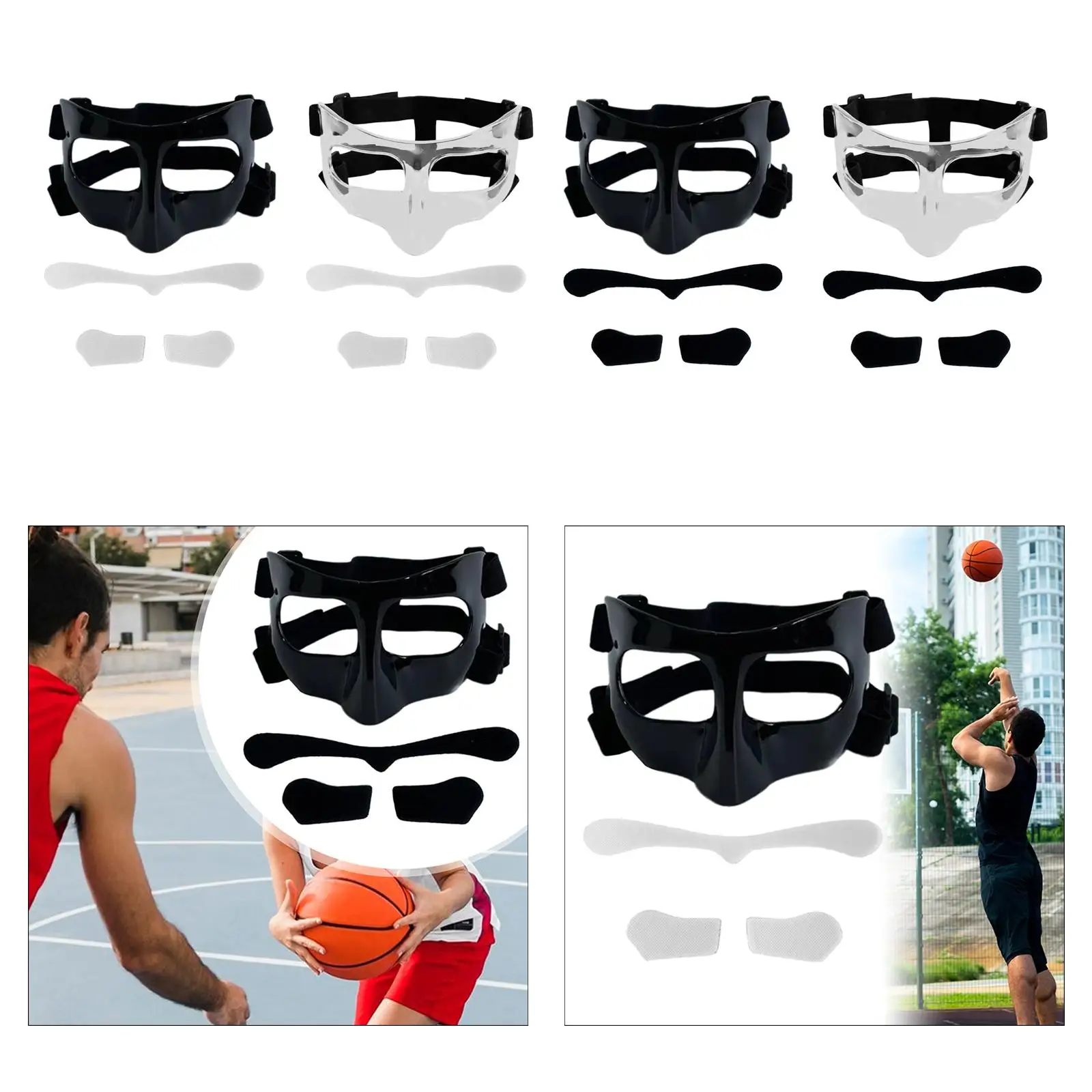 Basketball Mask Men Women Protective Facial Cover Basketball Nose Guard Face Mask for Boxing Football Exercise Softball Athletes