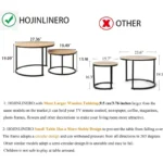 HOJINLINERO Industrial Round Coffee Table Set of 2 End Table Sturdy and Easy Assembly for Living Room,Stacking Side Tables