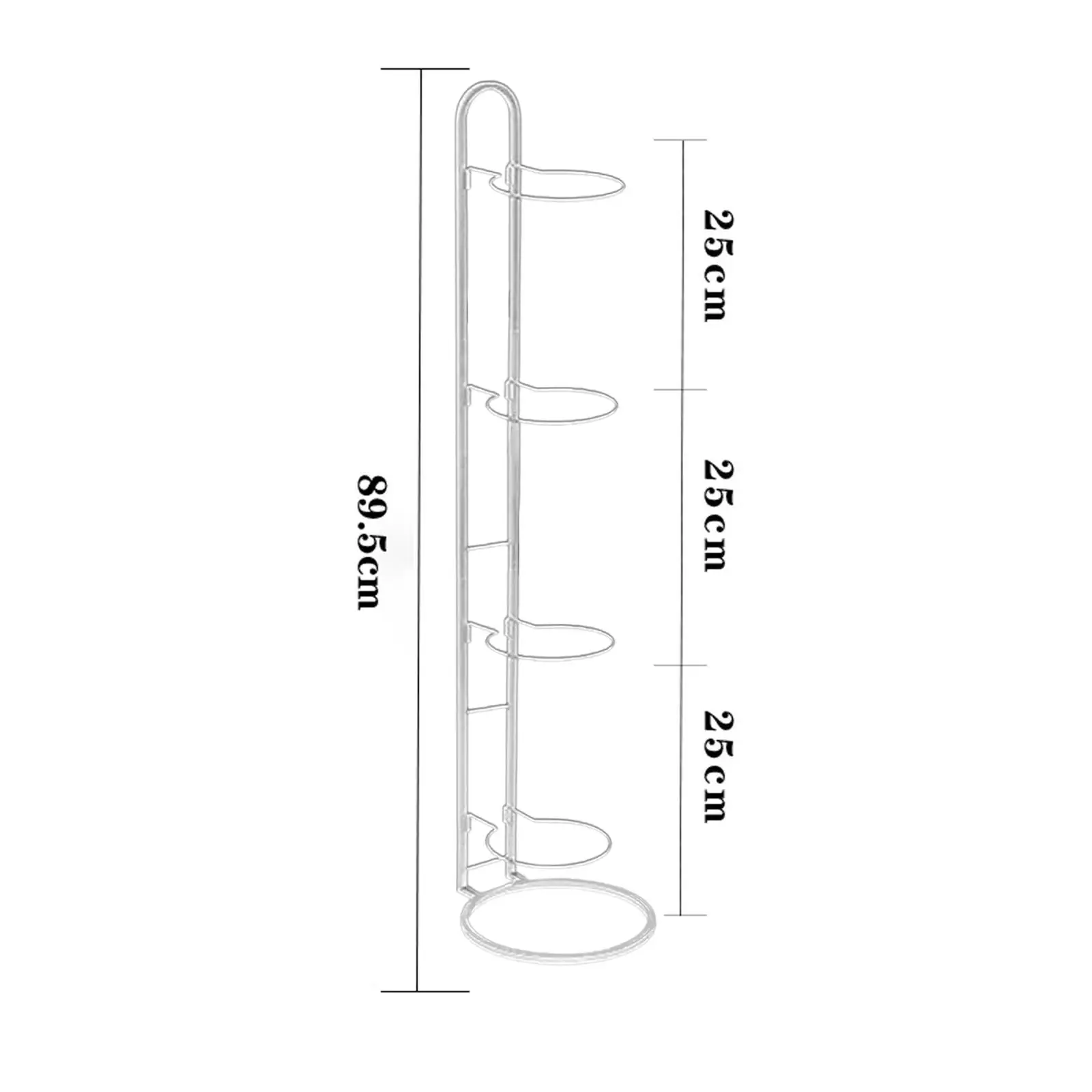 Modern Metal Sports Ball Storage Rack 4 Tier Ball Rack Basketball Football
