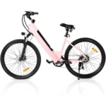 Electric Bike,26" EBike,20MPH, 40+Miles(PAS),Pink Commuting Electric Mountain Bicycle with 432Wh 12Ah Removable Built-in Battery