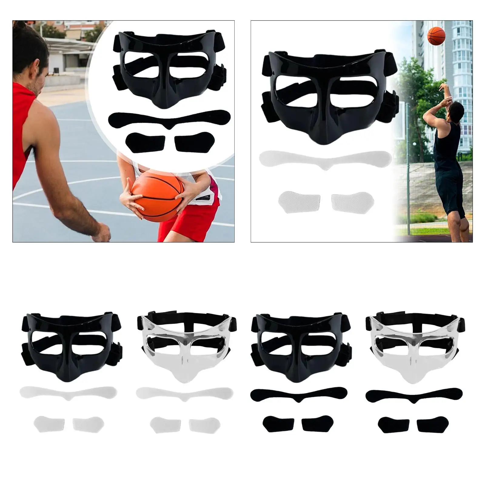 Basketball Mask Men Women Protective Facial Cover Basketball Nose Guard Face Mask for Boxing Football Exercise Softball Athletes