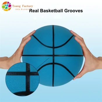 Fast Dropshipping Silent Basketball Indoor Mute Bouncing Basketball Children Sports Toys With Groove Lines No Noise Quiet Balls