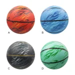 PU Fine Stitching Kids Basketball For Game Expolsion-proof Match Training Basketball PU Made Green- size 5