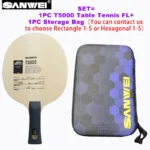 DIY SANWEI T5000 Table Tennis Racket and Storage Bag Set New Hexagon Sports Specific Racket Hard Shell Gourd 5 Wood 2 Carbon Bat
