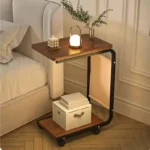 Side table, small coffee table, movable living room, sofa, side corners, pulleys, mini tea table, minimalist bedroom,End Tables