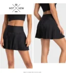 Women Pleated Sports Tennis Skirts High Waist Yoga Fitness Shorts Skirt Gym Golf Wear Running Casual Mini Skirt With Pockets