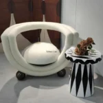 Nordic Luxury Style Living Room, Bedroom, Lamb Plush Sofa Chair, Medieval Italian Leisure Chair, Single Person Sofa Chair