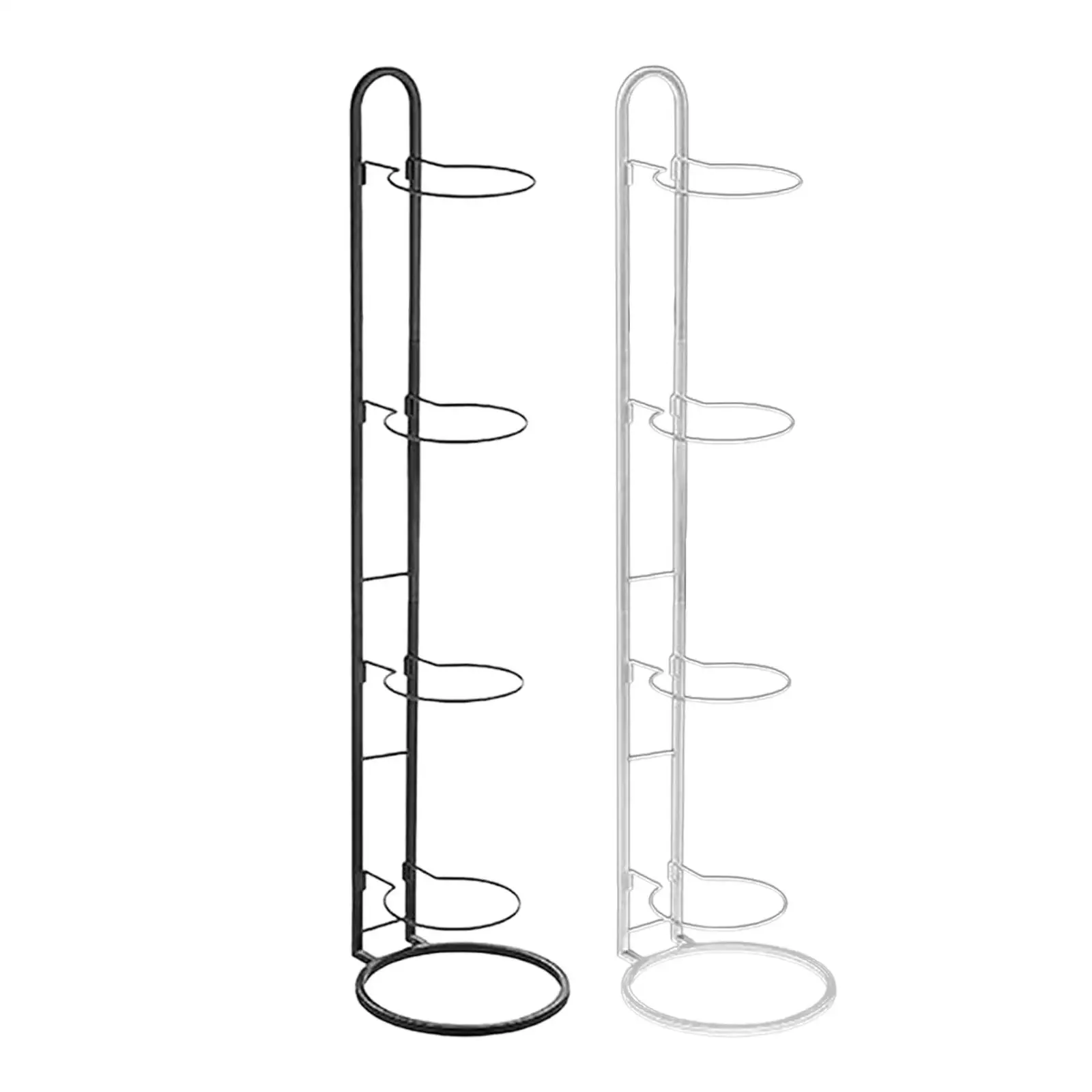 Basketball Storage Shelf Football Holder Rack Freestanding 4 Tier Ball Rack