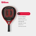 2024 WILSON Original Tennis Racket High Quality Carbon Fiber Professional Beach Racket Flexible Foam Core Tennis Padel Racket