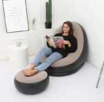Inflatable Sofa With Foot Pad Lazy European and American Style Flocking Bed Outdoor Furniture Portable Single Sofa Couch Chair