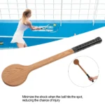 Tennis Pointer Spoon Wood Sweet Pointer Trainer Racket Swing Practice Training Aid with Storage Bag for Sports