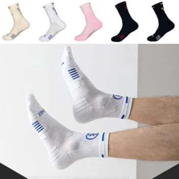 Professional Basketball Players Training Anti-slip Men's Shock-absorbing Socks Basketball Running Wear-resistant Mid-length K4Y6