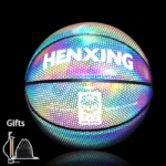 Green Holographic Reflective Basketball Size 5/7 for Youth Adults Glowing Luminous Basketball Street Cool Outdoor Indoor Balls