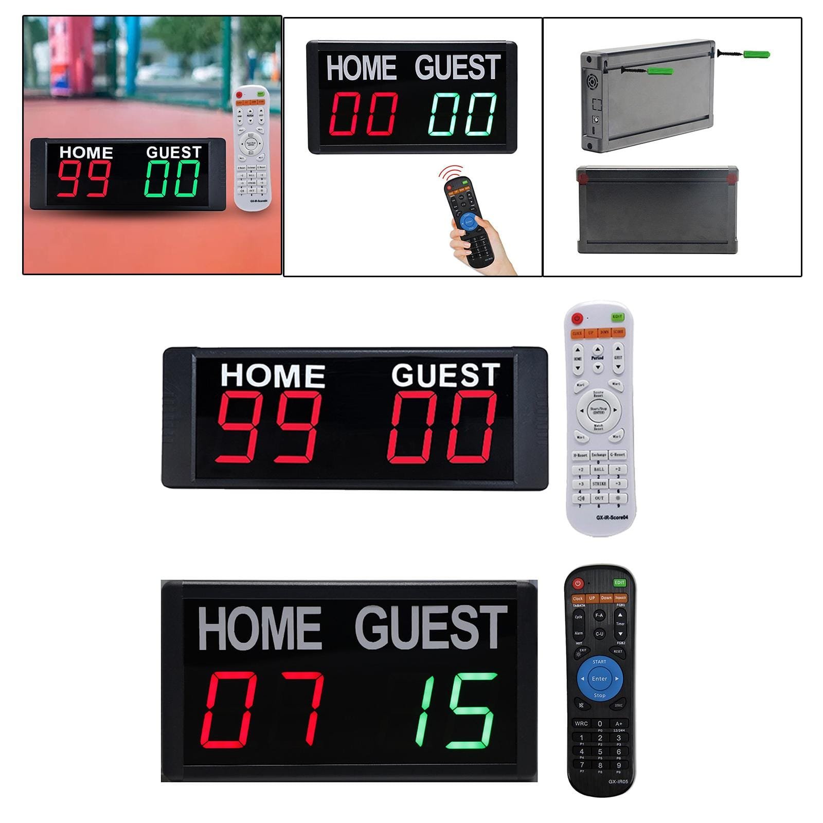 Portable Wall Mounted Electronic Digital Scoreboard Remote Control Counter Score for Games Basketball Indoor Sports Wrestling