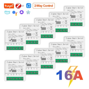 Tuya Zigbee Mini Light Smart DIY Switch 2Way 16A Module Control Smart Home Relay Automation Breaker Works With Alexa Google Home