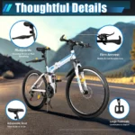 26 Inch Outdoor Mountain Bike, 21 Speed Foldable Bicycle, Foldable Bike for Adults, Carbon Steel Bicycle, Portable Road Bike