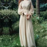 European Style Vintage Court Style Lace Dress Long Sleeve Autumn Women