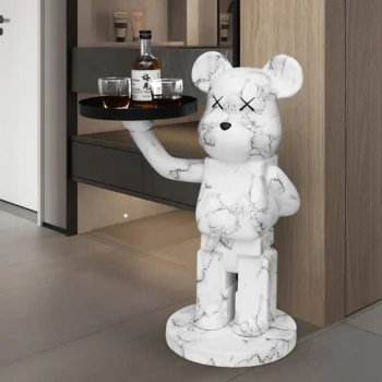 Coffee Table Nordic Living Room End Tables Bear Tray Storage Sofa Side Table Soft Decoration Creative Tea Table Floor Gifts